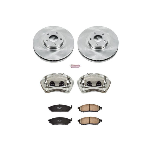 PowerStop OE front brake calipers and Autospecialty kit for Nissan Murano 2011-2014, showing clean, detailed brake components