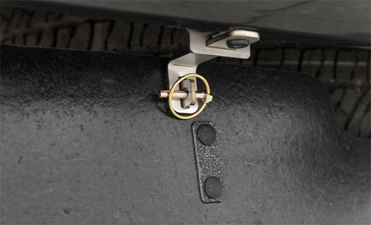 Access 21-24 Ram 1500 TRX mud flaps with Rockstar Commercial Tow Flap installed on the rear wheel area.