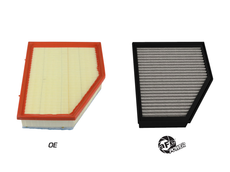 aFe Magnum FLOW Pro Dry S air filter for 2019-2021 BMW X7 with 3.0L engine, universal fit, shown in image.
