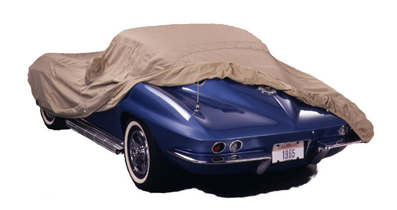 Covercraft tan flannel car cover for 2027 Kia Telluride, custom-fit protection, soft fabric, outdoor vehicle cover.