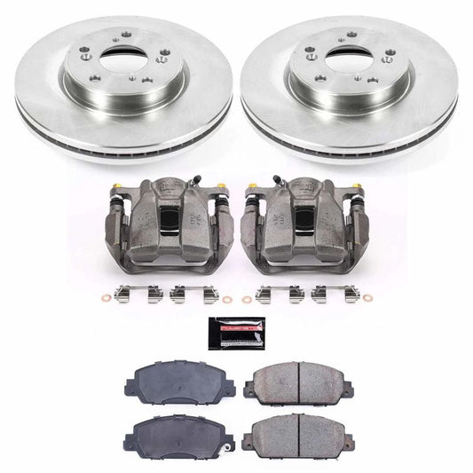 PowerStop OE brake kit with front calipers for 2013 Honda Accord, including brake rotors and hardware.