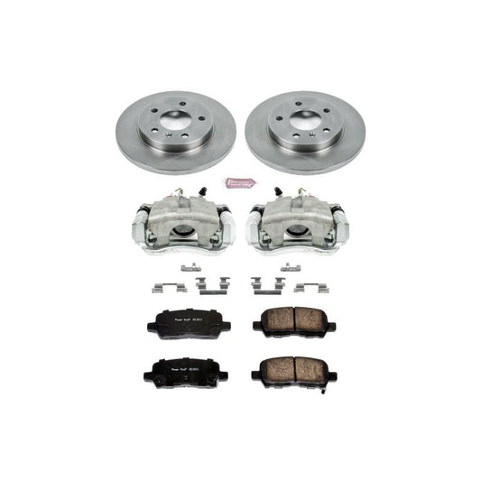 PowerStop OE rear brake kit with calipers for Buick Allure 2005-2009, including brake rotors and hardware.