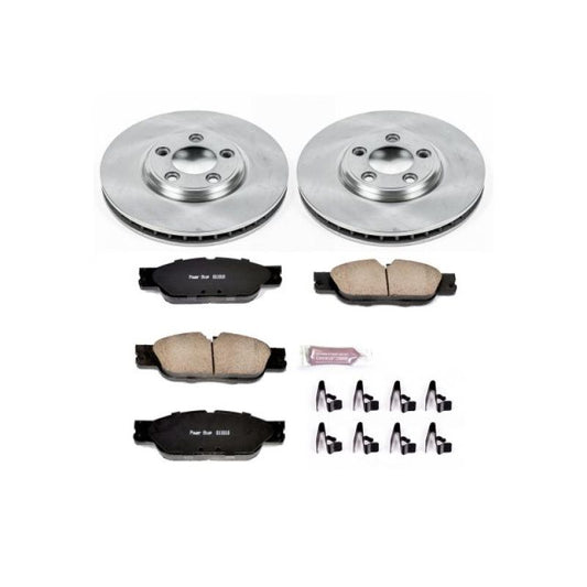 PowerStop OE front brake kit for 2005 Jaguar S-Type, includes brake rotors and pads, automotive brake components