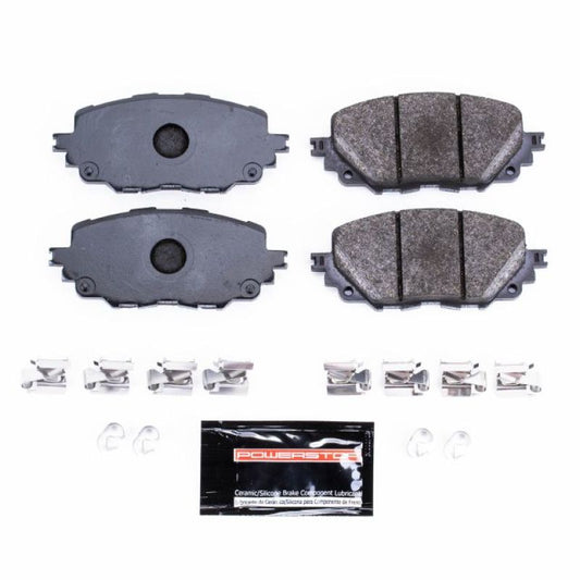 PowerStop racing front brake pads for 2017-2019 Fiat 124 Spider, designed for high-performance track day braking.