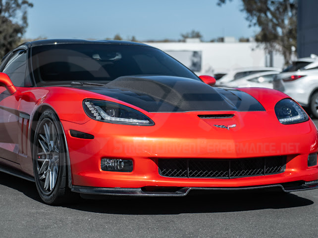 2005-2013 C6 Corvette - 427 /Grand Sport / Z06 / ZR1 | ZRA1 Style Front Splitter Lip Ground Effects (Carbon Fiber or Primer Black)
