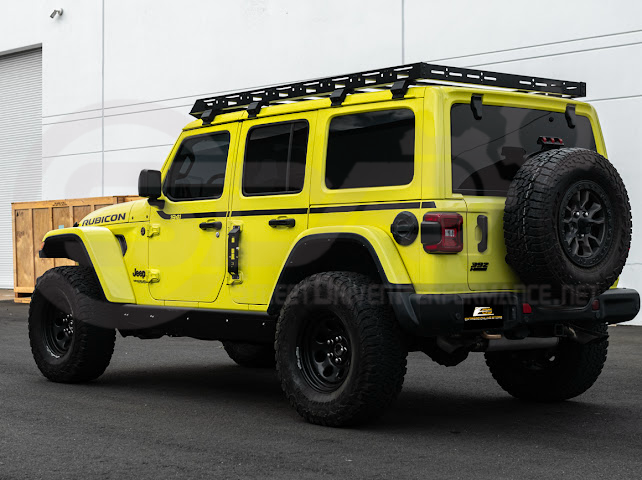 2018-UP JEEP WRANGLER JL & 2020-PRESENT JEEP GLADIATOR JT | CARBON STEEL BLACK TOP ROOF CARGO RACK (FULL & HALF LENGTH)