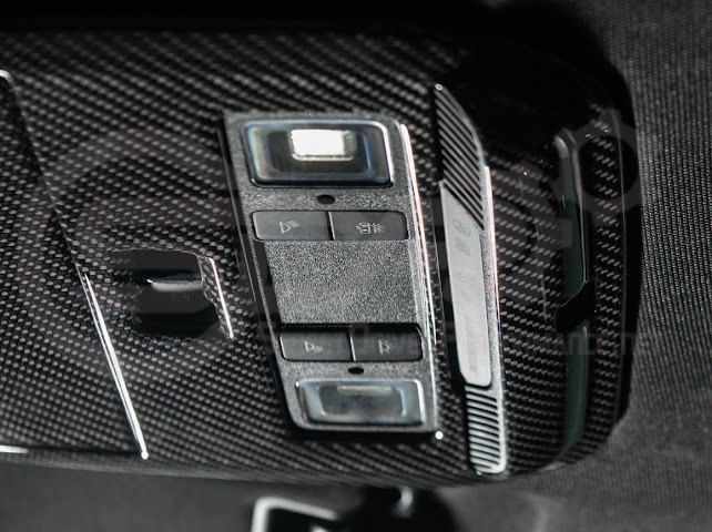 2021-Up Ford F-150 | Dry Carbon Fiber Overhead Console Front Map Lamp Frame Panel
