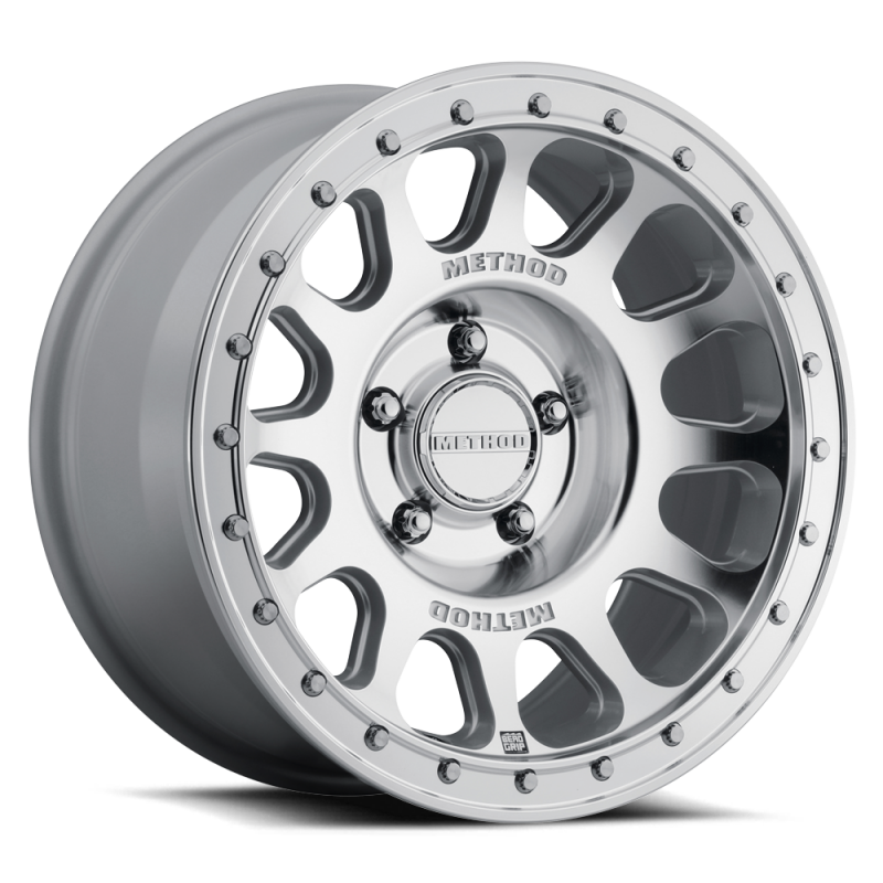 Method MR709 HD Bead Grip cast wheel with 17x8.5 inch size, ET0, 5x5 bolt pattern, and 71.5mm bore, featuring a machined finish.