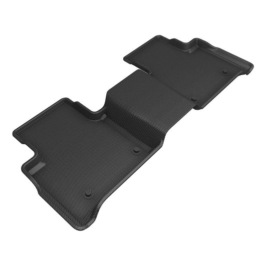 Black 3D MAXpider rubber floor mat for 2022-2023 Jeep Grand Cherokee Kagu interior, with textured surface and custom fit design.