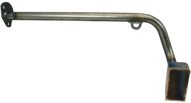 Moroso Ford 429-460 oil pump pick-up with screen and mounting flange for oil pump repair or replacement.