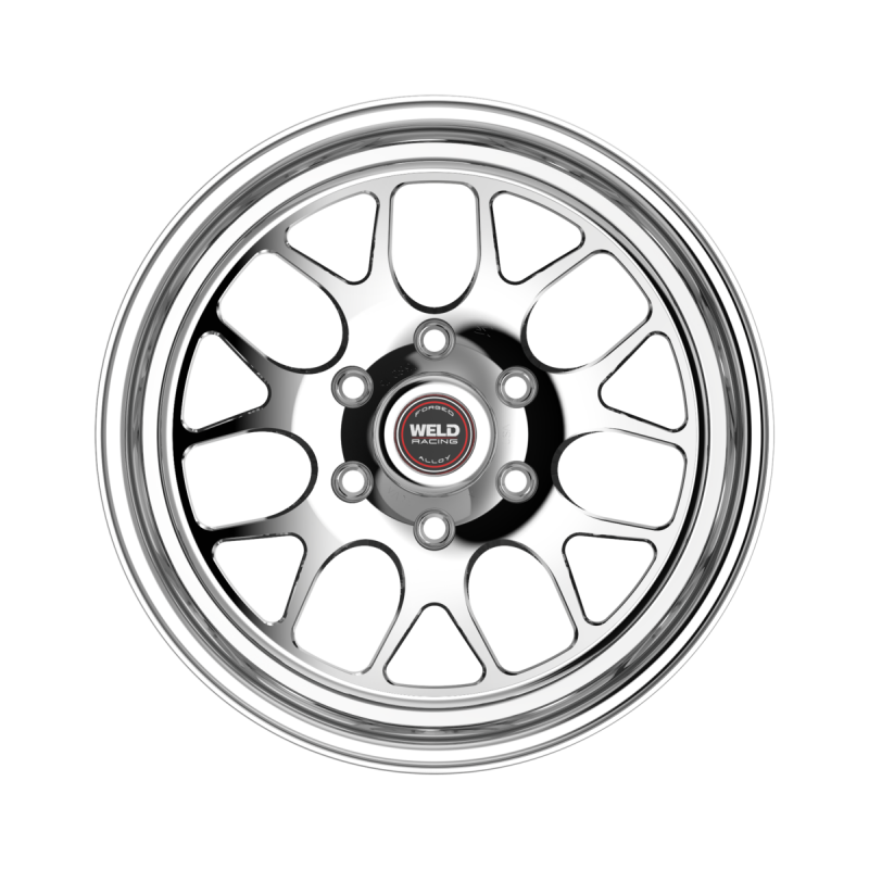 Weld S77 HD forged wheel with polished center and shell, 17x7 inches, 6x139.7 bolt pattern, 4.4 BS, 3.54 HB, non-BL design.