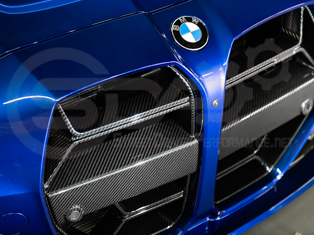 2021-Up BMW G80 M3 & G82 M4 W/ NO ACTIVE CRUISE CONTROL | CSL Style Carbon Fiber Front Kidney Grille Replacement