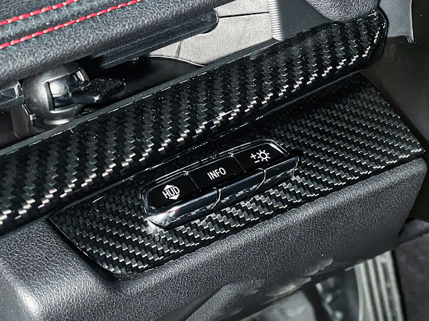 2020+ CHEVROLET CORVETTE C8 CARBON FIBER HUD HEADLIGHT SWITCH BUTTON PANEL COVER