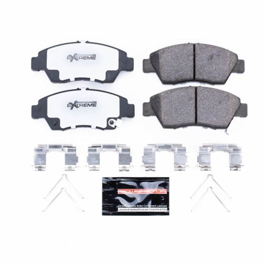 PowerStop Z26 Extreme Street brake pads for 2013-2014 Acura ILX front performance brake system with hardware.