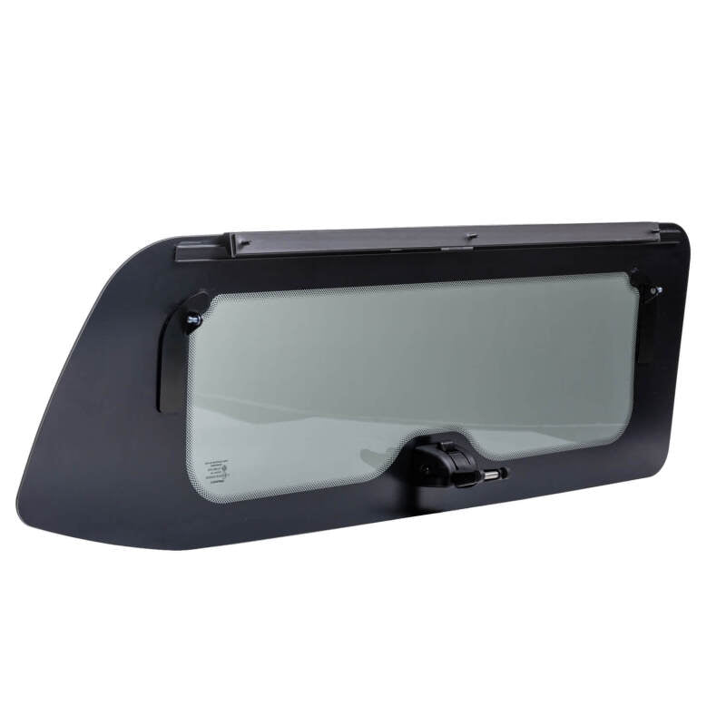 ARB Ascent Canopy replacement LHS lift-up window assembly for bed caps, showing the window frame and hinge details.