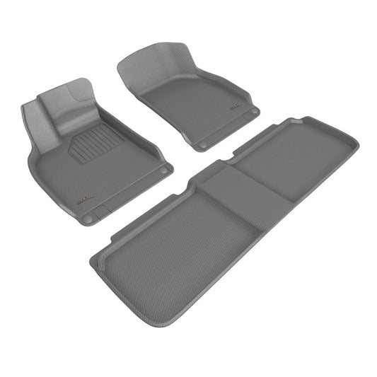 Gray 3D MAXpider Kagu floor mat for 2022-2023 Lucid Air, made of durable rubber with textured surface for vehicle protection.