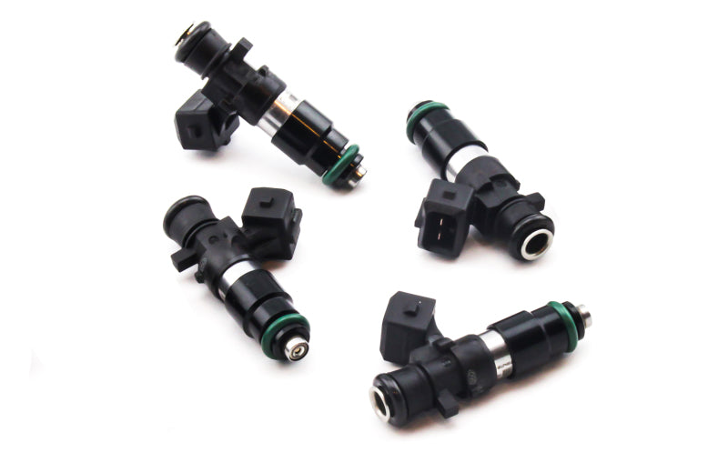 DeatschWerks Bosch EV14 1200cc fuel injectors set for 01-06 Audi A4, TT, 00-06 VW Golf GTI, 4-cylinder engine, image showing four injectors