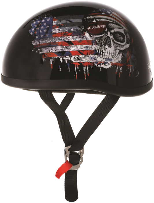 Bikers Choice Skid Lids Live To Ride Original XL motorcycle helmet with black finish and bold logo design.