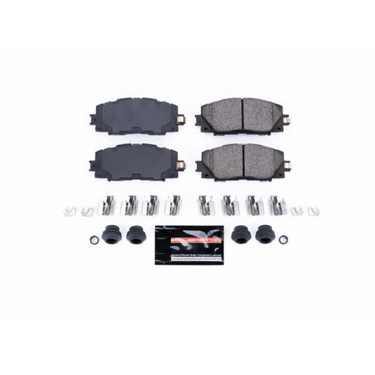 PowerStop Z23 Evolution Sport brake pads with hardware for 2013 Scion iQ, performance front brake pads.