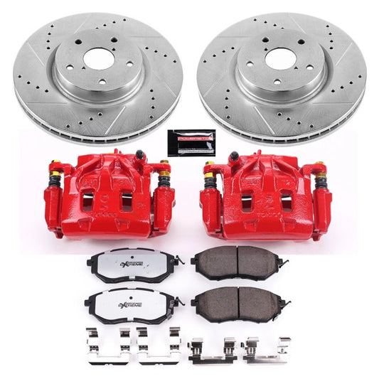 PowerStop Z26 Street Brake Kit with calipers for 2015-2020 Subaru WRX front performance brake system.
