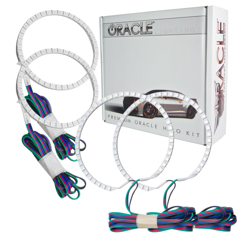 Oracle Lighting Halo Kit for Mitsubishi Lancer and Evo 08-16 headlights with ColorSHIFT LED rings and modern design.