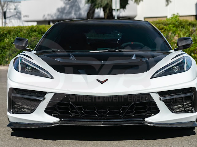 2020-PRESENT CHEVROLET CORVETTE C8 | ZR1 REPLICA STYLE CARBON FLASH FRONT VENTED HOOD