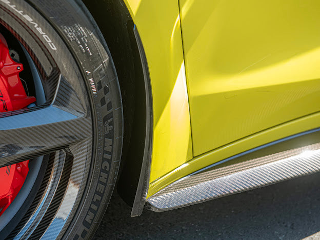 2023+ CHEVROLET CORVETTE C8 Z06 & E-RAY | CARBON FLASH XL EXTENDED FRONT SPLASH GUARD