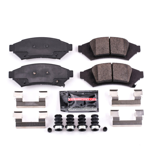 PowerStop Z23 Evolution sport brake pads with hardware for 2004 Pontiac Grand Prix front brake system, performance replacement part.