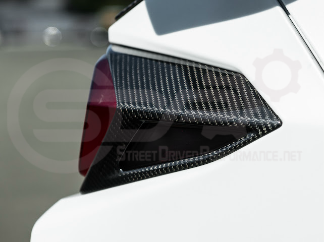 2020-Up Chevrolet Corvette C8 | Dry Carbon Fiber Rear Tail Light Side Trim Bezel Cover Pair