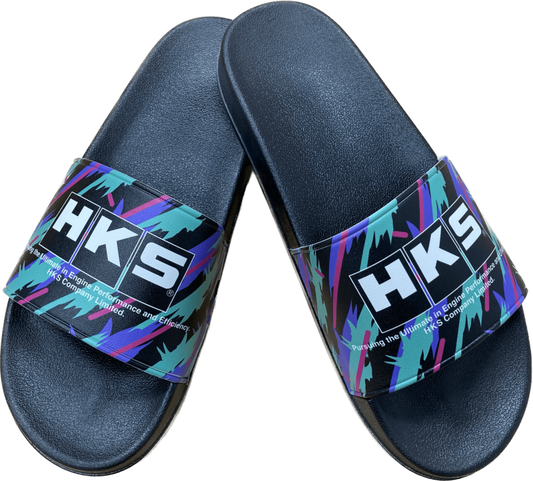 HKS Oil Color Sandals in large size, showing stylish open-toe shoes with vibrant oil-colored straps and comfortable sole.