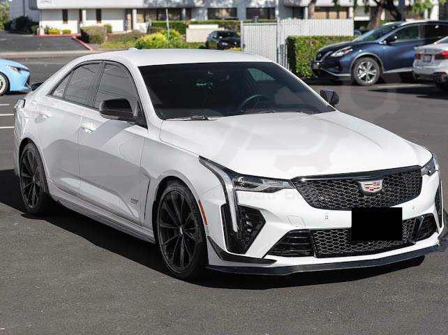 2020-UP CADILLAC CT4-V BLACKWING | CARBON FIBER FRONT LIP SPLITTER WITH CANARDS GROUND EFFECTS