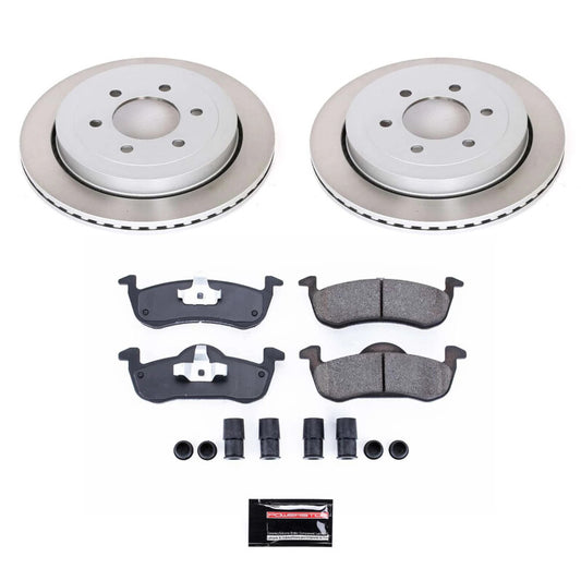 PowerStop front semi-coated rotor kit for 2007-2009 Lincoln Navigator brake performance upgrade, includes brake rotors and hardware.