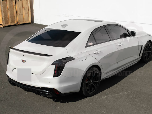 2020-Up Cadillac CT4 | SMOKE TINTED Rear Tail Light Trim Bezel Cover Pair