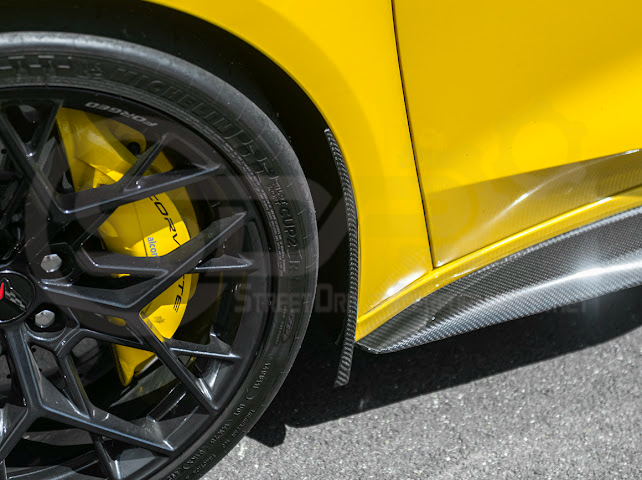 2023-UP CORVETTE C8 E-RAY, Z06, & ZR1 | FACTORY EXTENDED XL VERSION 2 FRONT & REAR MUD FLAPS SPLASH GUARD PAIR