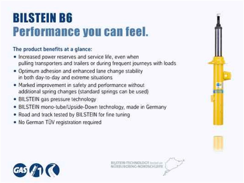 Bilstein 4600 Series rear monotube shock absorber for Nissan Armada, showing the black metal shock with mounting components.