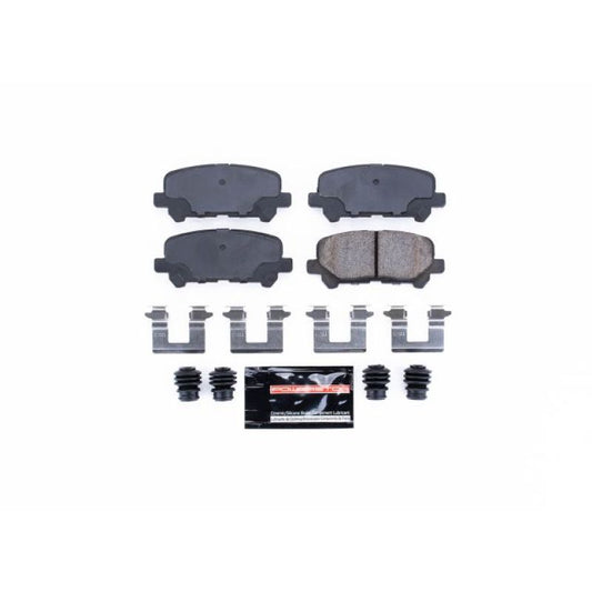 PowerStop Z23 Evolution Sport rear brake pads for Acura MDX 2007-2013, with hardware, designed for high-performance braking.