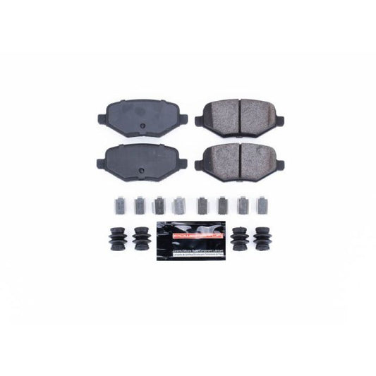 PowerStop Z23 Evolution Sport rear brake pads with hardware for Ford Edge 2014-2015, high-performance brake replacement image