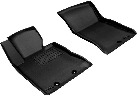 Black 3D MAXpider rubber floor mat for 2012-2016 Hyundai Genesis Kagu first row, durable all-weather automotive interior protection.