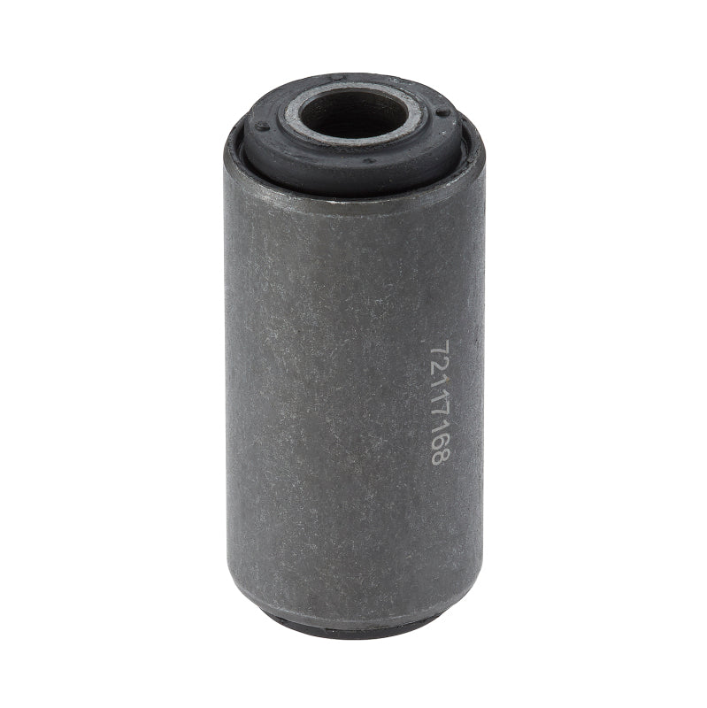 Moog rear lower leaf spring bushing for Dodge Ram 50 1988-1993, showing close-up of rubber bushing in spring suspension component.