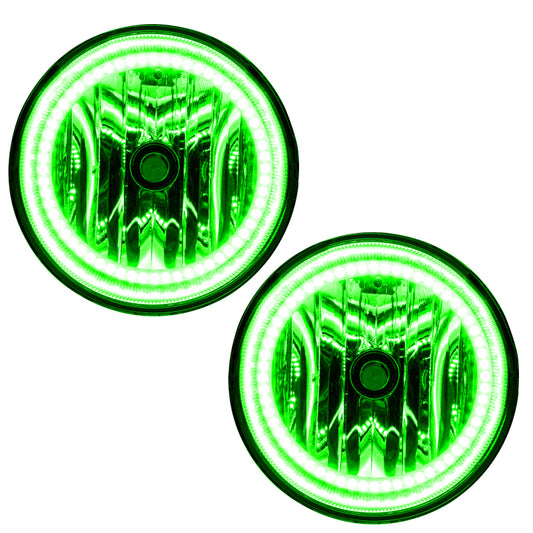Oracle Lighting green LED fog lights for 2007-2013 Toyota Tundra, pre-assembled with halo design, clear lens and robust build.