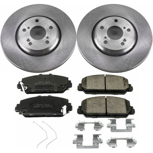 PowerStop OE front brake kit for 2017-2018 Acura ILX, includes brake rotors and pads for enhanced stopping power.