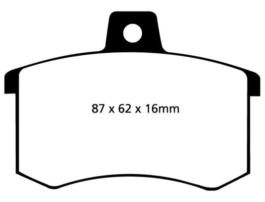 EBC Redstuff rear brake pads for Alfa Romeo 164 2.0 Turbo, performance brake pads with red friction material for enhanced stopping power.
