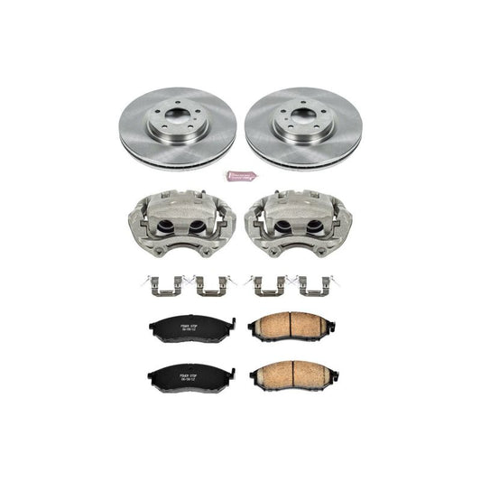 PowerStop OE front brake calipers for Nissan 350Z 2006-2009 with Autospecialty kit and calipers visible in the image.