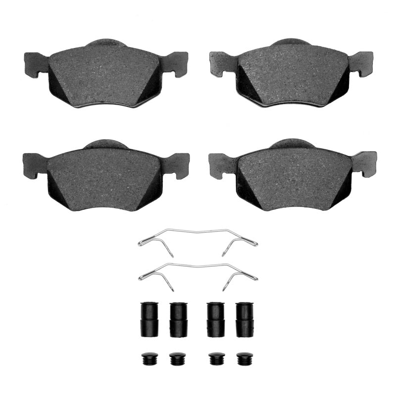 R1 Concepts Ford Escape front semi-metallic brake pads and hardware kit, OE quality for reliable stopping power.