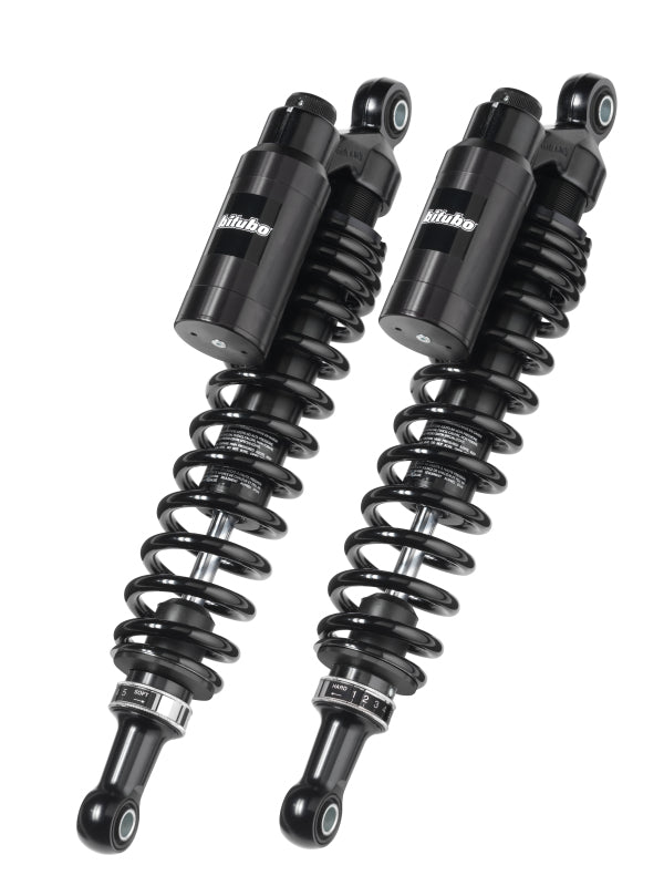 Bitubo WMT0 Twinshocks Adj.: Spring Preload, Reb., Comp., Length 345mm, Piggyback Tank Dark Edition