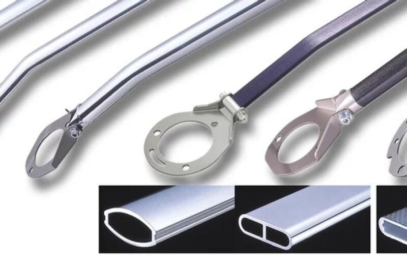 Cusco HB Type Strut Bar for Infiniti G35 G37 G35 Sedan G37 Coupe and EX35 AWD, enhances suspension stability and chassis rigidity.