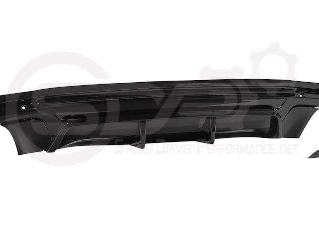 Street Driven Performance glossy black rear bumper diffuser with finned design for 2016-2024 Chevrolet Camaro.