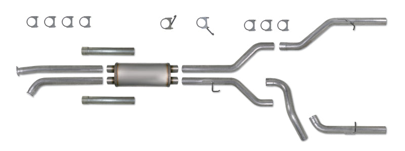 Diamond Eye Performance catback exhaust for Toyota Tundra 5.7L 2007-2010, featuring dual gas outlets and a 3-1/2 inch diameter.