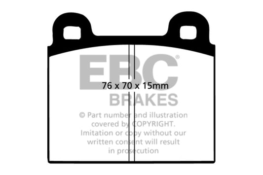 EBC Greenstuff front brake pads for Alfa Romeo 1750 1.75, high-performance brake pads with green friction material.