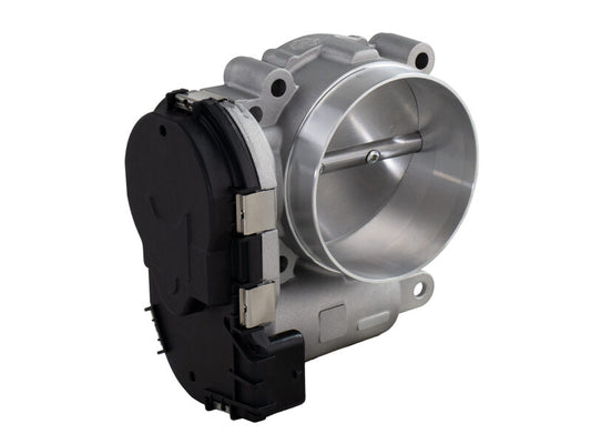 aFe POWER 78mm throttle body for Jeep JL/JT and Ram 1500 V6-3.6L, shown in the image with metallic finish and mounting details.